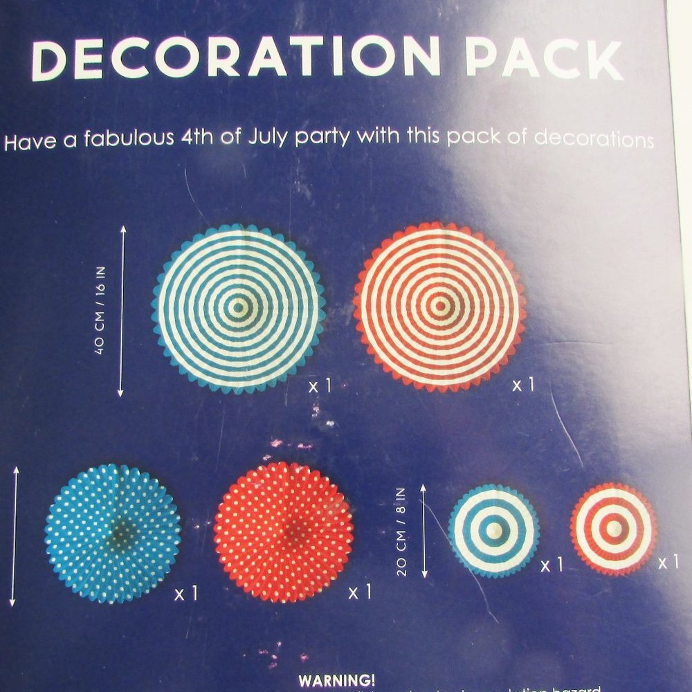 4th of July Mixed Paper Fan Reusable Decoration Pack 6 Total Pieces NEW - Picture 5 of 5